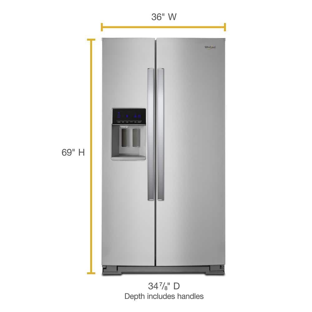 WRS588FIHZ Whirlpool 28.4-cu ft Side-by-Side Refrigerator with Ice Maker, Water and Ice Dispenser (Fingerprint Resistant Stainless Steel)