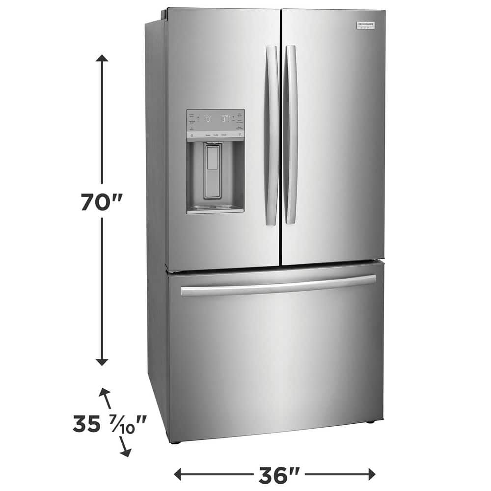GRFS2853AF Frigidaire Gallery Standard-Depth 27.8-Cu. Feet 3 -Door French Door Refrigerator with Dual Ice Maker with water and Ice dispenser ( Fingerprint Resistant Stainless Steel ) ENERGY STAR Certified