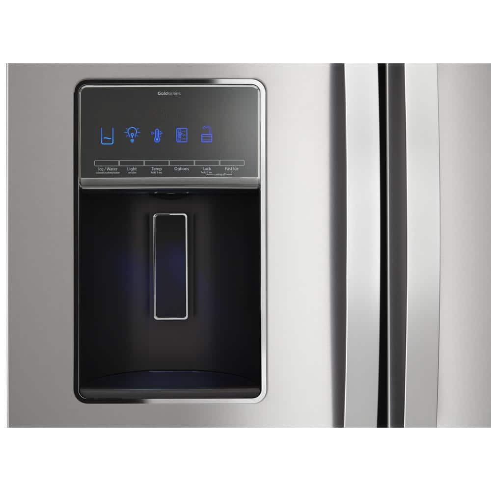 Model #WRF767SDHZ Whirlpool Standard-Depth 26.8-Cu. Feet 3 -Door French Door Refrigerator with Dual Ice Maker with water and Ice dispenser ( Fingerprint Resistant Stainless Steel ) ENERGY STAR Certified
