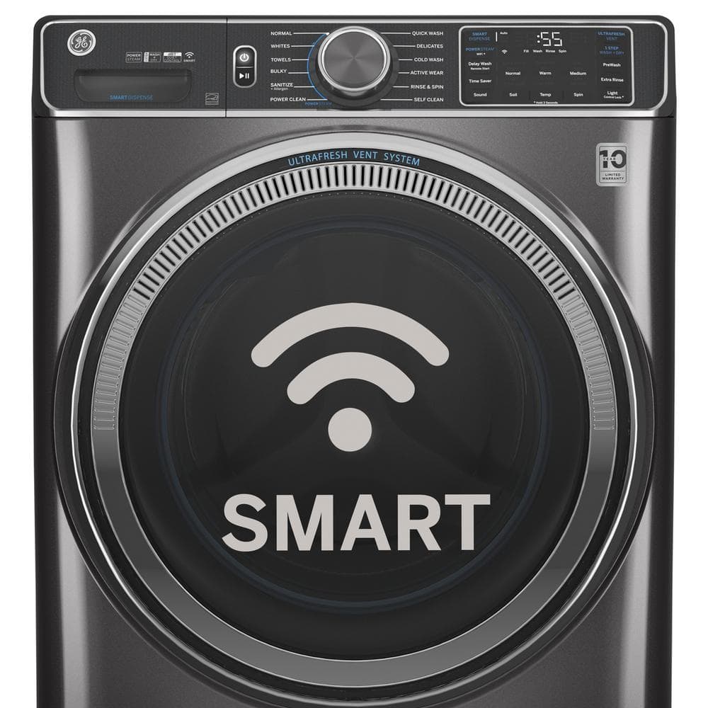 Model #GFW655SSVWW GE 5.0-Cu. Feet Stackable Steam Cycle Smart Front-Load Washer ( White ) ENERGY STAR