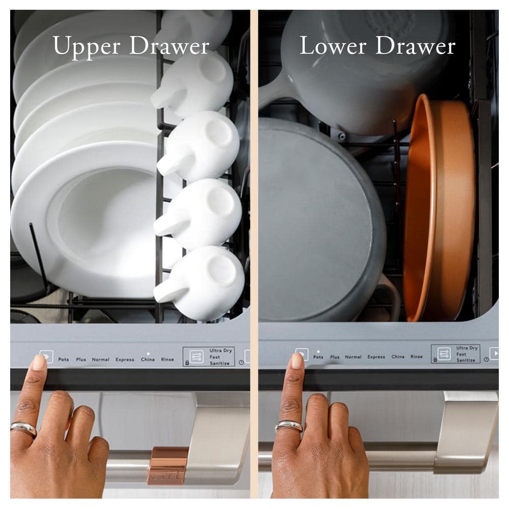 Cafe 24 in. Matte Black Double Drawer Dishwasher