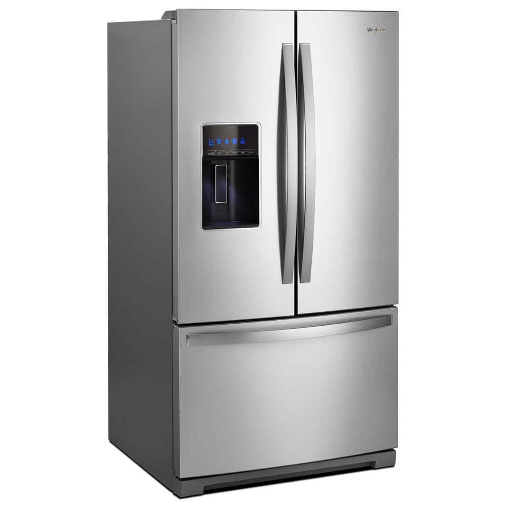Model #WRF767SDHZ Whirlpool Standard-Depth 26.8-Cu. Feet 3 -Door French Door Refrigerator with Dual Ice Maker with water and Ice dispenser ( Fingerprint Resistant Stainless Steel ) ENERGY STAR Certified