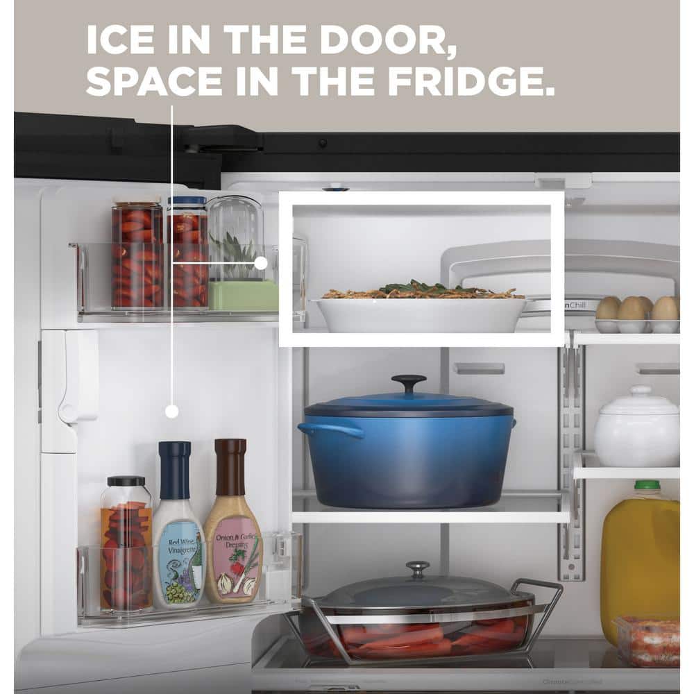 Model #GFE26JYMFS GE 25.6-cu ft French Door Refrigerator with Ice Maker, Water and Ice Dispenser (Fingerprint-resistant Stainless Steel) ENERGY STAR