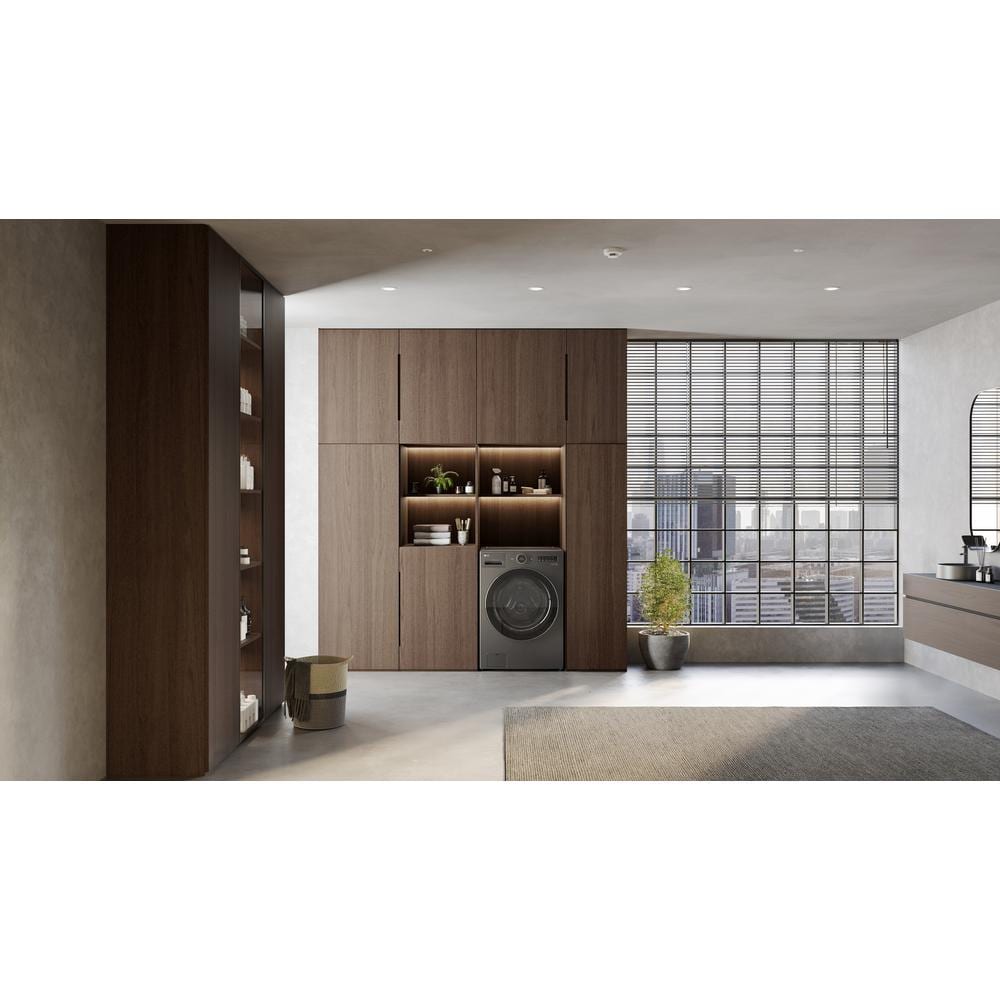 LG 5.0 cu. ft. Mega Capacity Smart Front Load Electric All-in-One Washer Dryer Combo with TurboWash360 WiFi in Black Steel