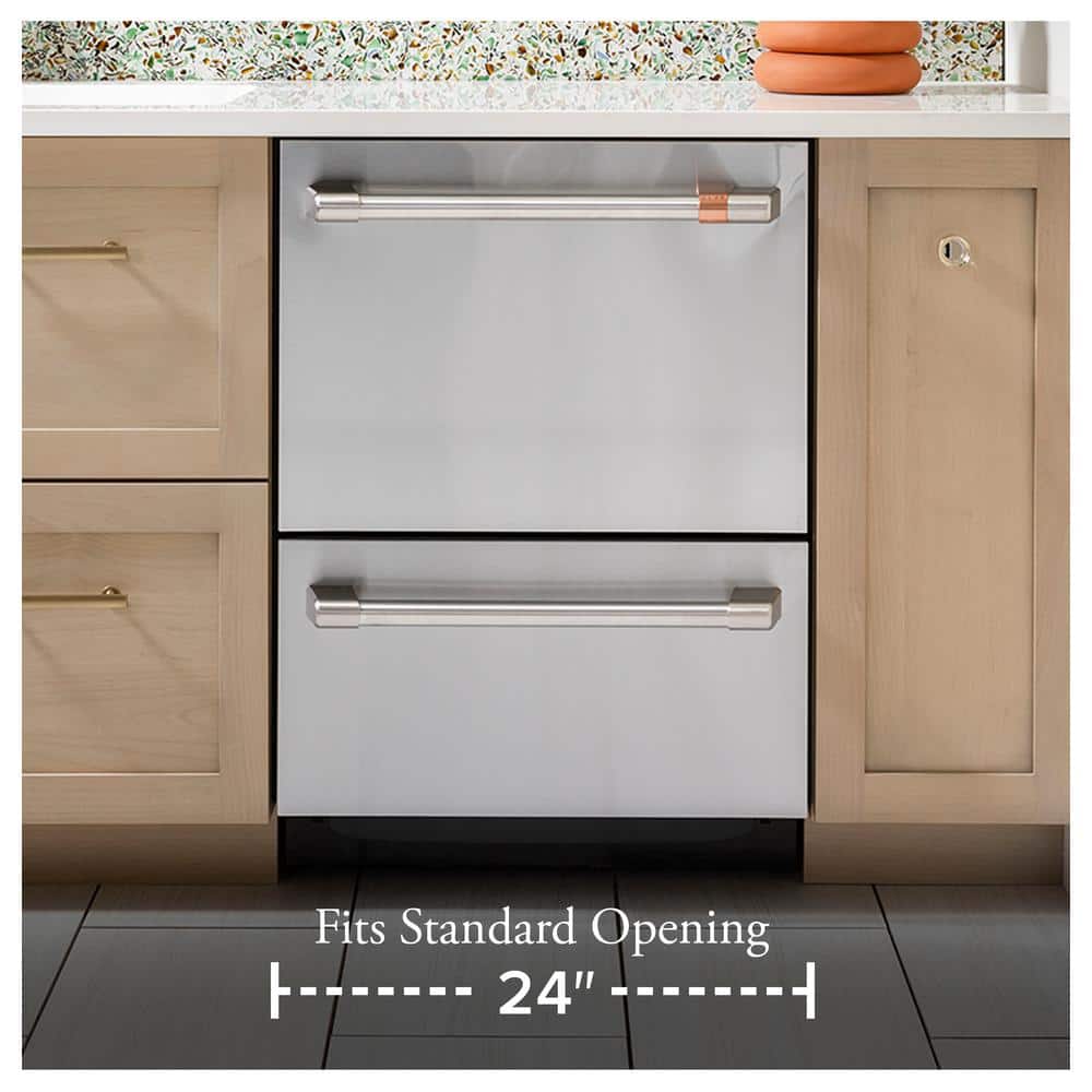 Cafe 24 in. Matte Black Double Drawer Dishwasher