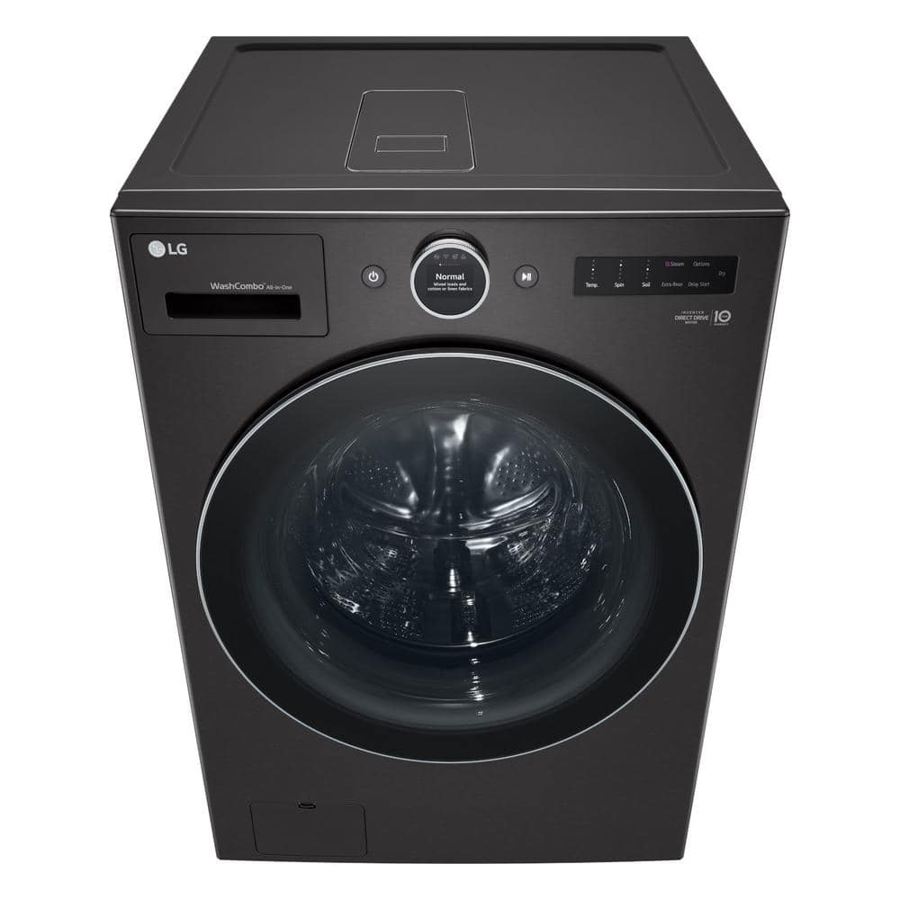 LG 5.0 cu. ft. Mega Capacity Smart Front Load Electric All-in-One Washer Dryer Combo with TurboWash360 WiFi in Black Steel