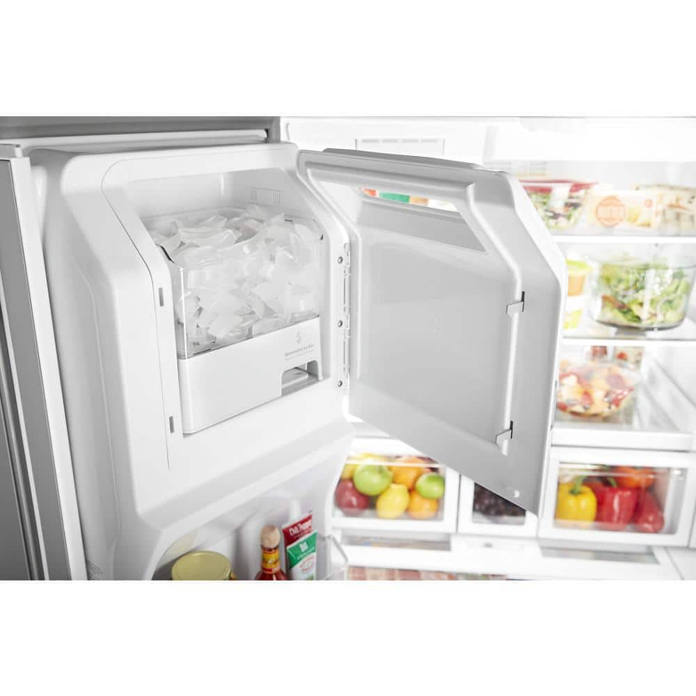 Model #WRF767SDHZ Whirlpool Standard-Depth 26.8-Cu. Feet 3 -Door French Door Refrigerator with Dual Ice Maker with water and Ice dispenser ( Fingerprint Resistant Stainless Steel ) ENERGY STAR Certified