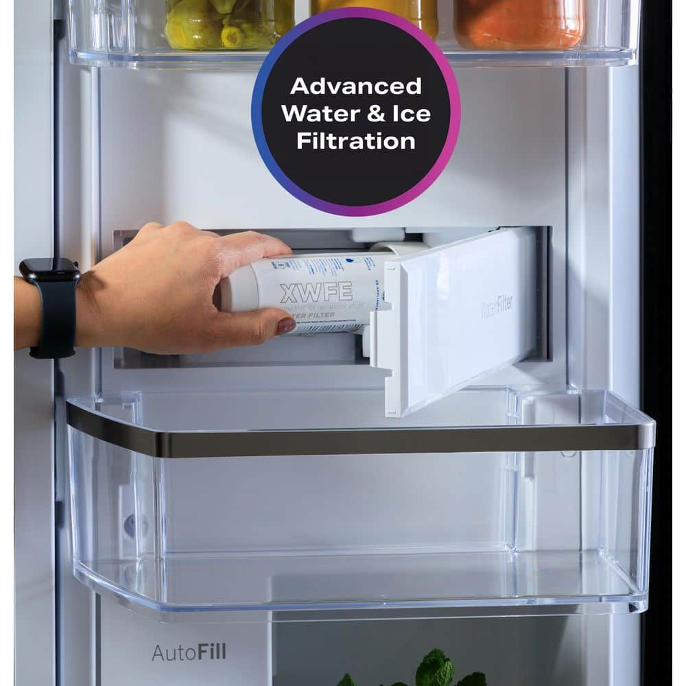 Model #PGE29BYTFS GE Profile Standard-Depth 28.7-Cu. Feet 4 -Door Smart Compatible French Door Refrigerator with Ice Maker with water dispenser ( Fingerprint-resistant Stainless Steel ) ENERGY STAR Certified