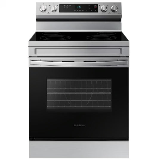 OPEN BOX Samsung 30 in Smooth Surface 4 Elements 6.3-cu ft Steam Cleaning Freestanding Smart Electric Range