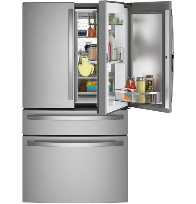 GE Profile 29 cu. ft. Smart 4-Door French-Door Refrigerator Stainless Steel w/Door in Door, Dual-Dispense AutoFill Pitcher