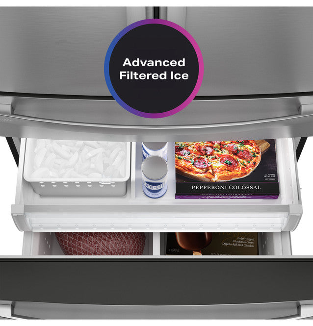 GE Profile 29 cu. ft. Smart 4-Door French-Door Refrigerator Stainless Steel w/Door in Door, Dual-Dispense AutoFill Pitcher