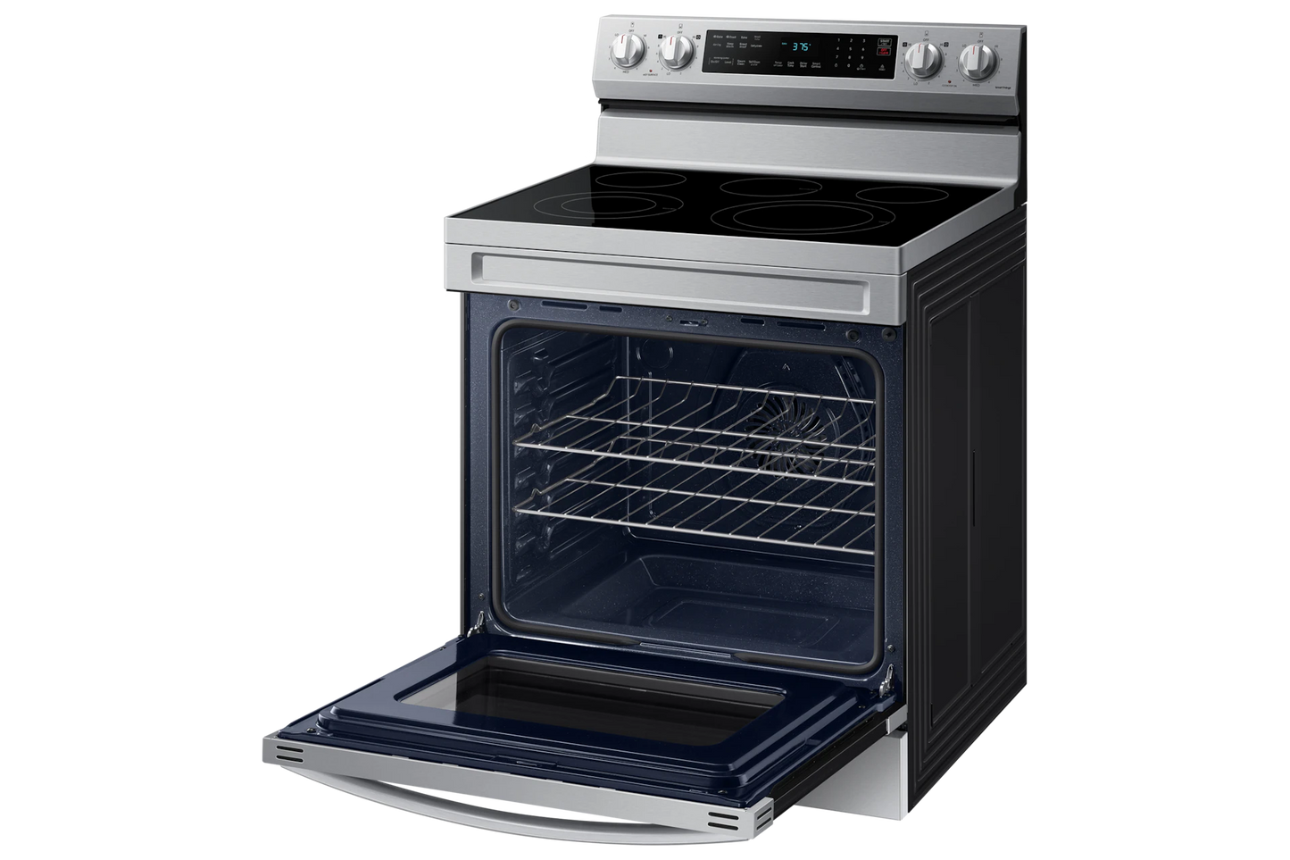 NE63A6511SS  Samsung 30 in. 5-Burner Element Smart Freestanding Electric Range in Stainless Steel with Wi-Fi and No Preheat AirFry