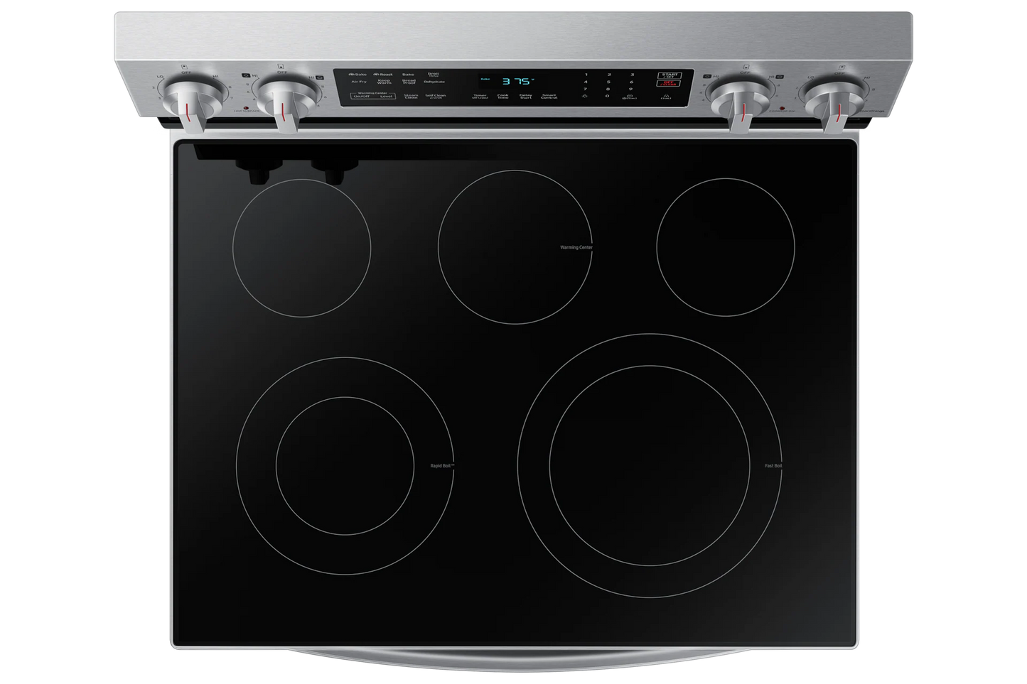 NE63A6511SS  Samsung 30 in. 5-Burner Element Smart Freestanding Electric Range in Stainless Steel with Wi-Fi and No Preheat AirFry