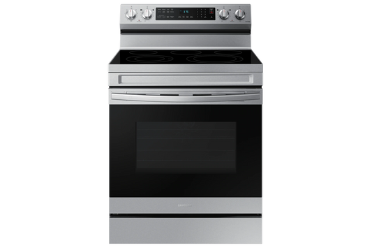 NE63A6511SS  Samsung 30 in. 5-Burner Element Smart Freestanding Electric Range in Stainless Steel with Wi-Fi and No Preheat AirFry