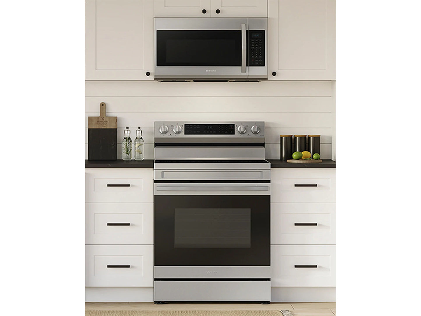 NE63A6511SS  Samsung 30 in. 5-Burner Element Smart Freestanding Electric Range in Stainless Steel with Wi-Fi and No Preheat AirFry